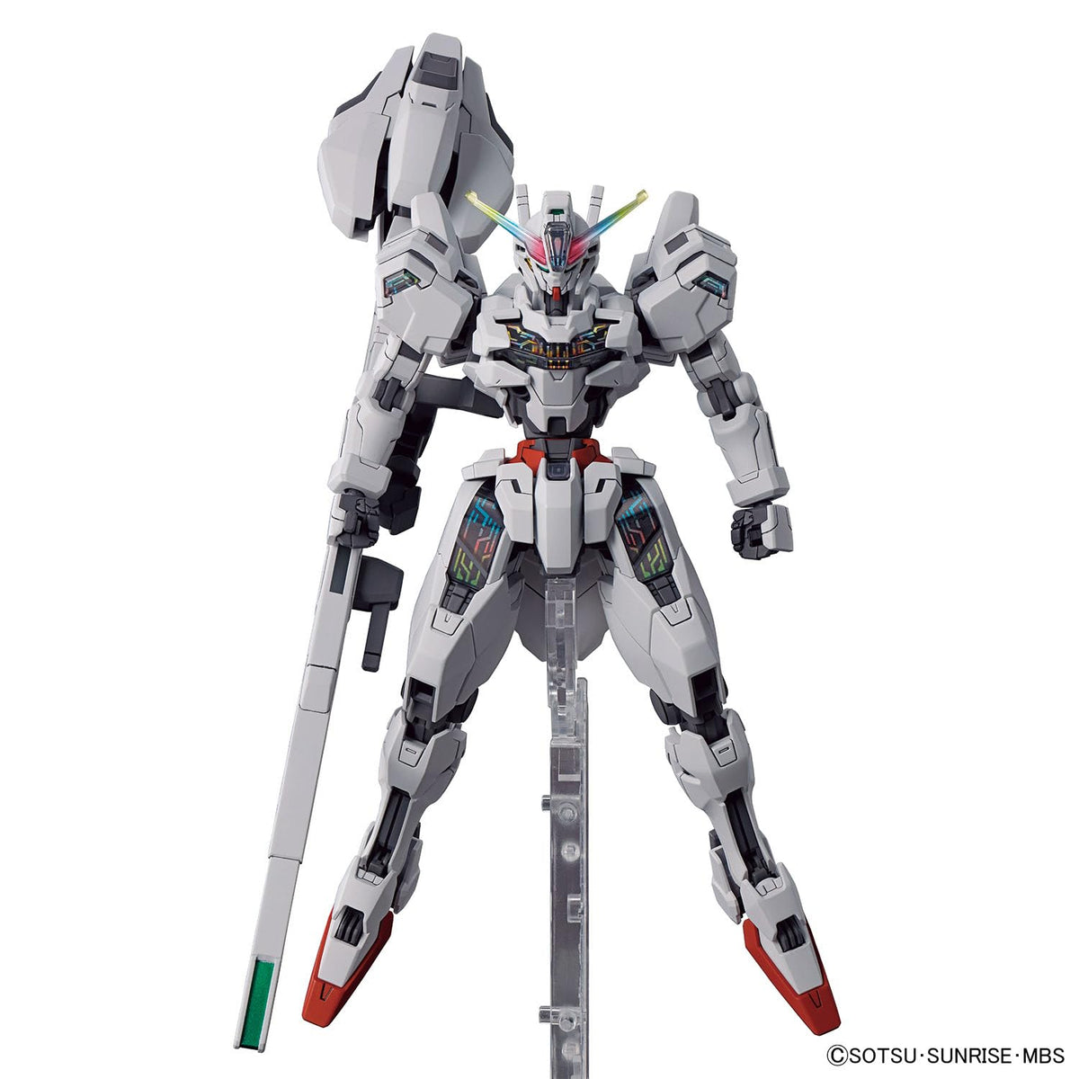 Bandai Spirits Gundam Calibarn beam rifle included for dynamic poses.