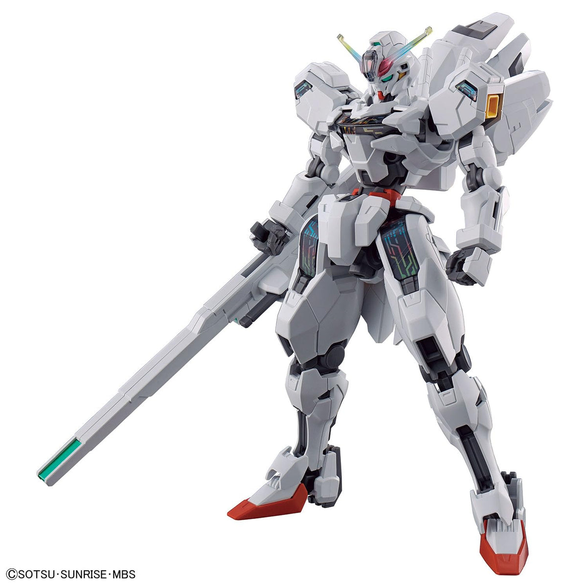 Bandai Spirits Gundam Calibarn display pedestal helps showcase the model instantly.