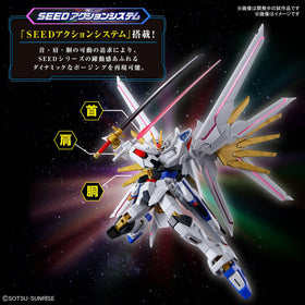 Bandai Spirits Gundam Seed Freedom Mighty Strike HG 1/144 parts layout shows accurate scale.