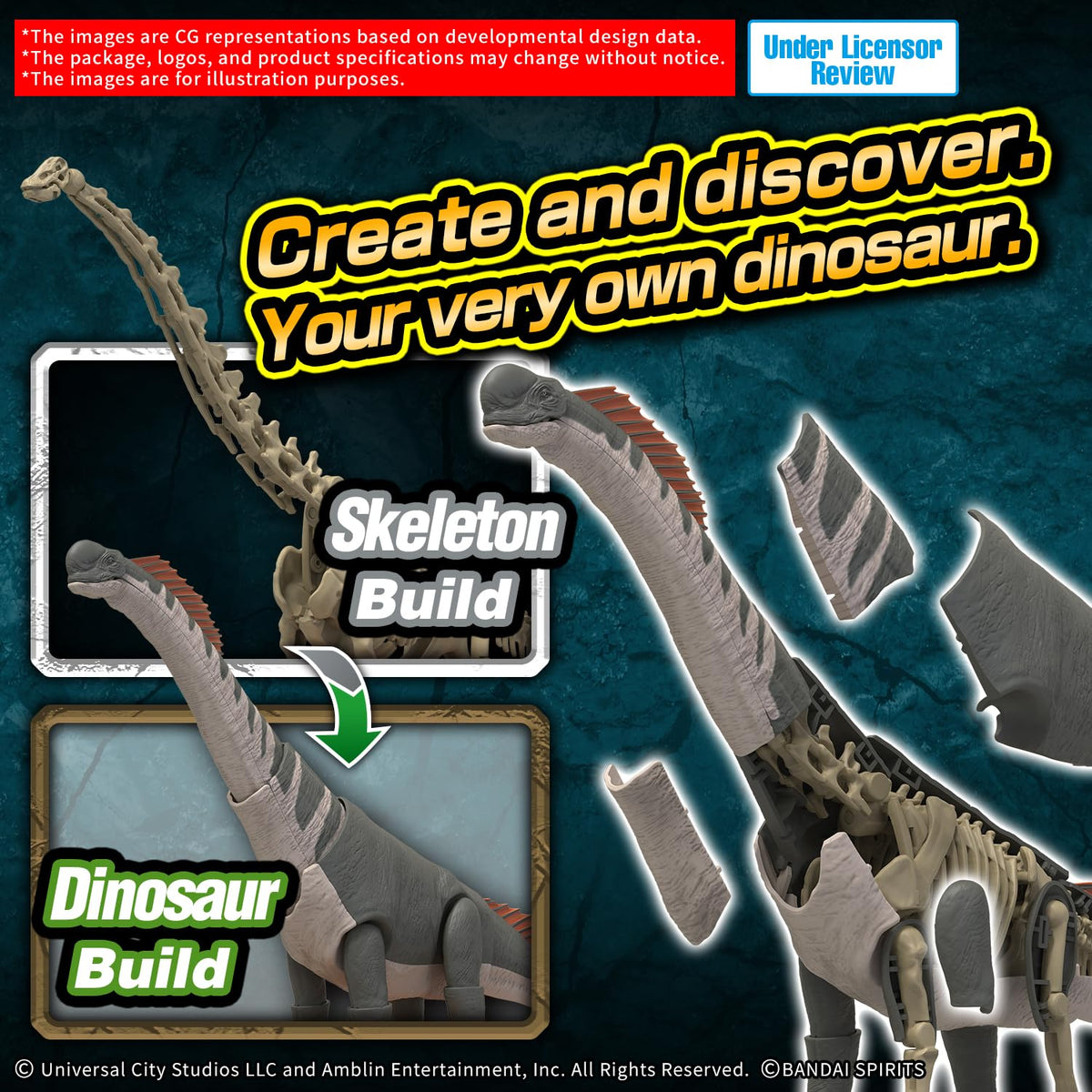 Bandai Spirits Plannosaurus display base with Jurassic World logo enhances presentation