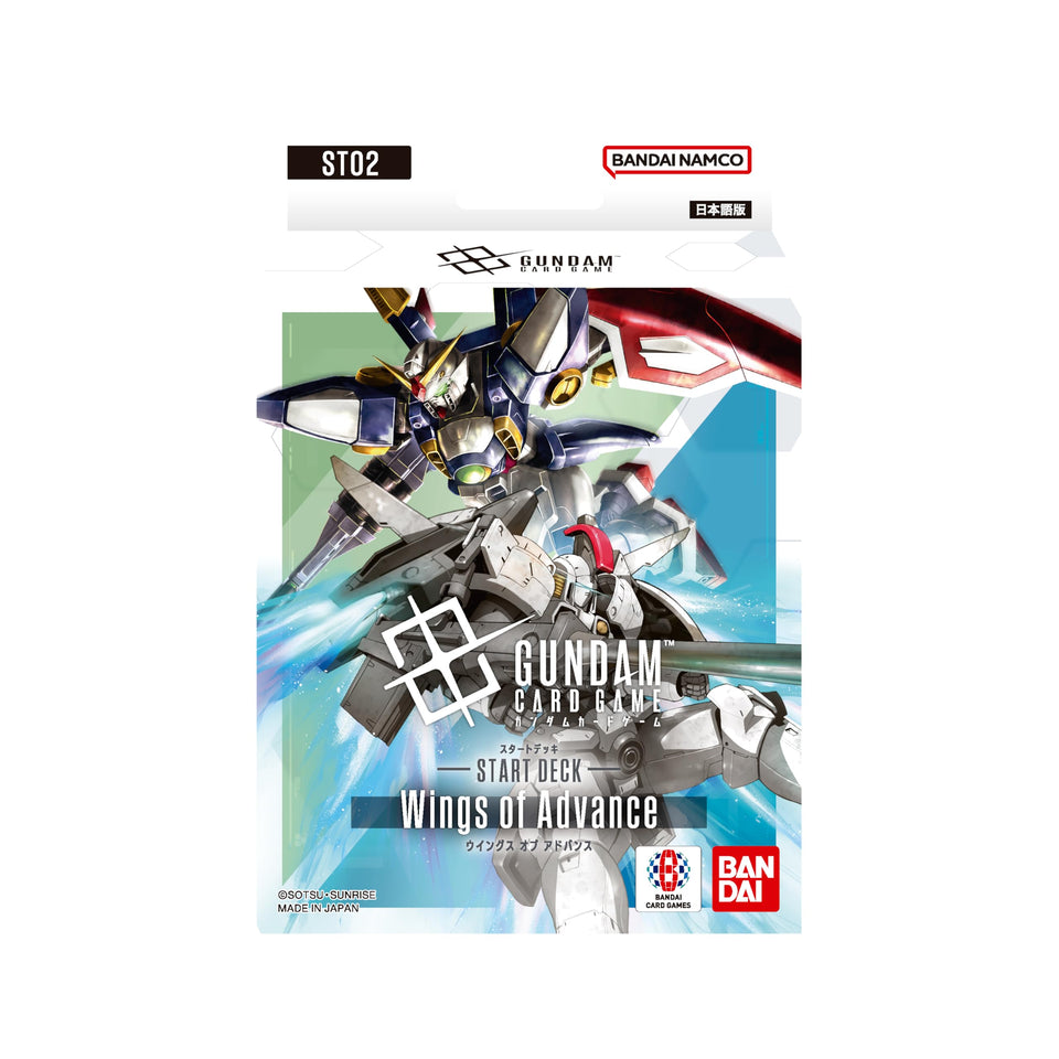 Bandai ST02 Gundam Card Game Starter Deck Wings of Advance, Japanese version, ready for play.