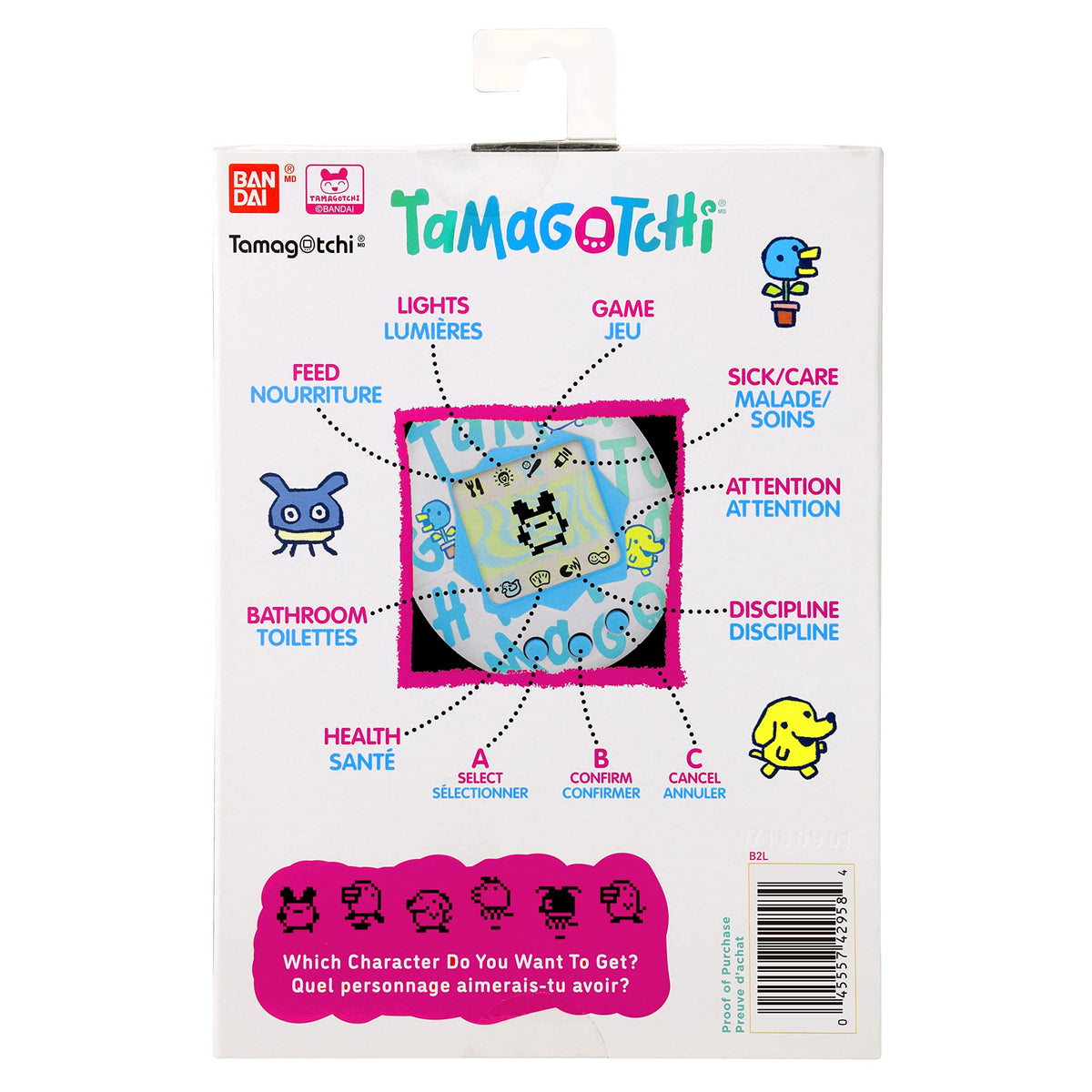 Bandai Tamagotchi Original Garden Poppies age 8+ friendly handheld toy design.