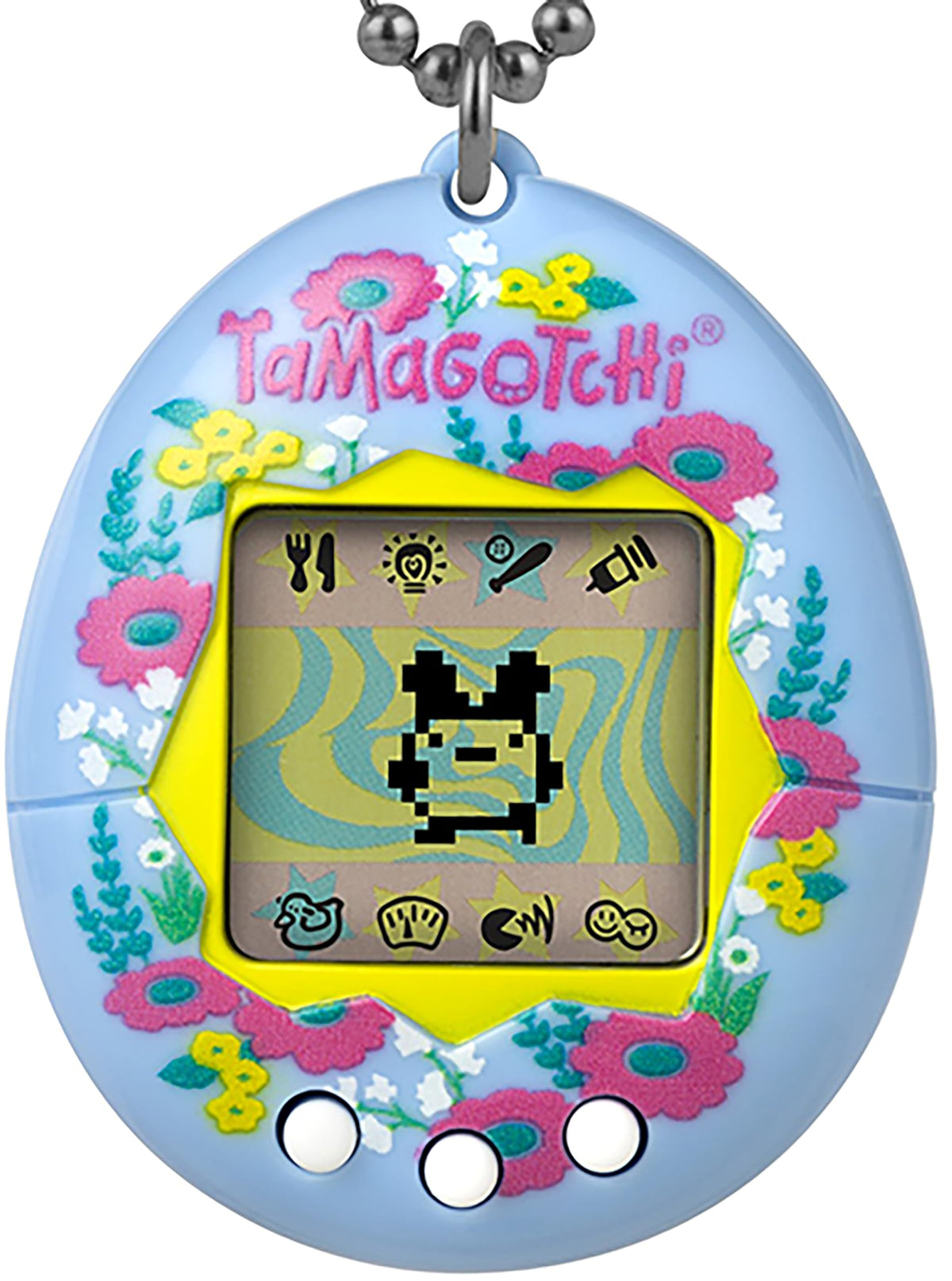 Bandai Tamagotchi Original Garden Poppies shell with floral design for portable fun.
