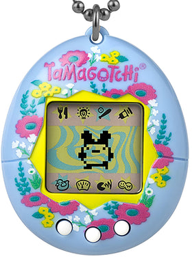 Bandai Tamagotchi Original Garden Poppies shell with floral design for portable fun.