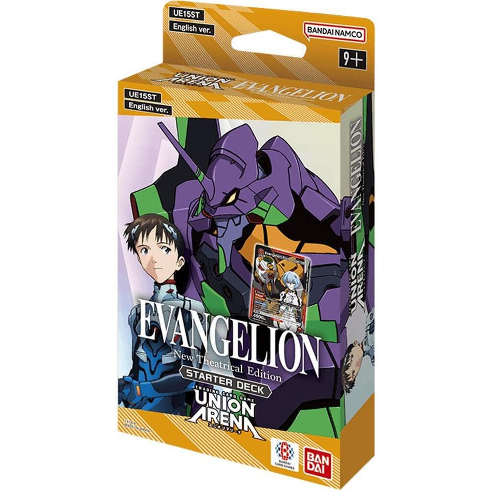 Bandai Union Arena Evangelion Starter Deck cover showing pilots for quick, ready-to-play battles.
