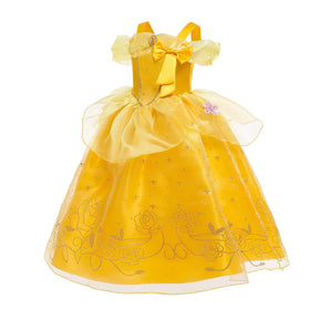 BanKids Belle dress fabric close-up, three-layer gown with cotton lining.