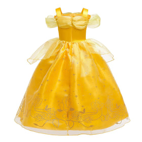 BanKids Princess Belle dress full length, floor-ready for twirls.
