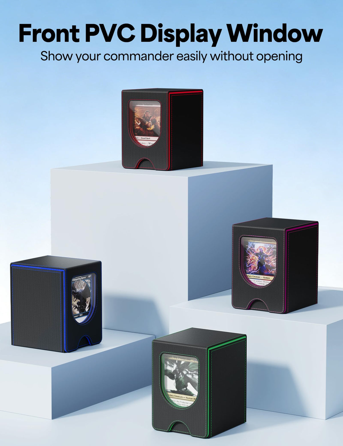banloga card storage capacity holds 100+ double-sleeved cards per box