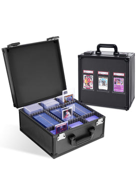 banloga graded card storage box with PSA display window securely showcases graded cards.