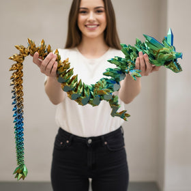 BANPIWOLG green dragon 3D printed, ideal decorative piece for home or office.