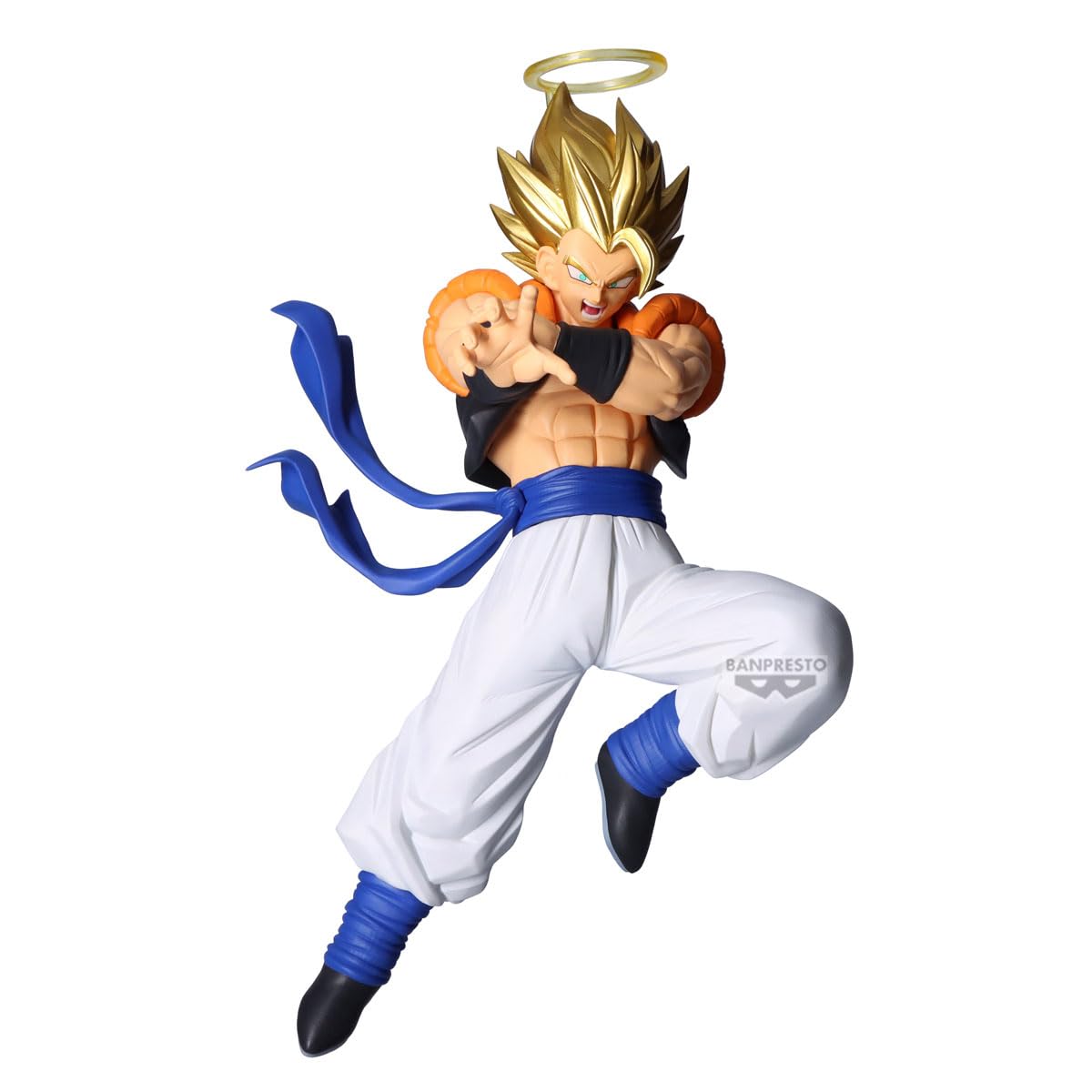 Banpresto Dragon Ball Z Super Gogeta figure in iconic pose, perfect as a display centerpiece.