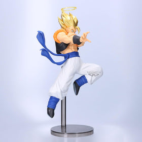 Banpresto Dragon Ball Z Gogeta sideview reveals dynamic silhouette for angled displays.