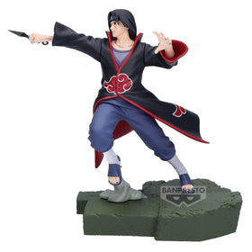 Banpresto Itachi Uchiha iconic pose side view, dynamic display piece.