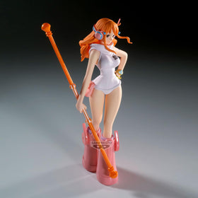 Banpresto Nami in iconic pose Shukko figure ideal for dynamic shelf display.