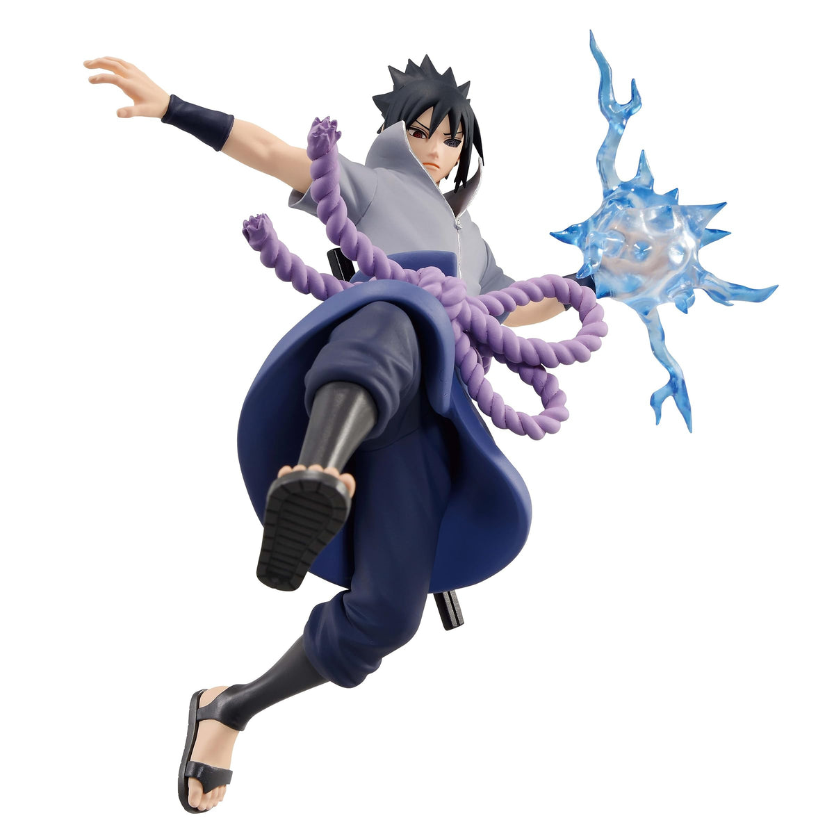Banpresto Naruto Shippuden Effectreme Sasuke statue in dynamic display pose for shelf décor.