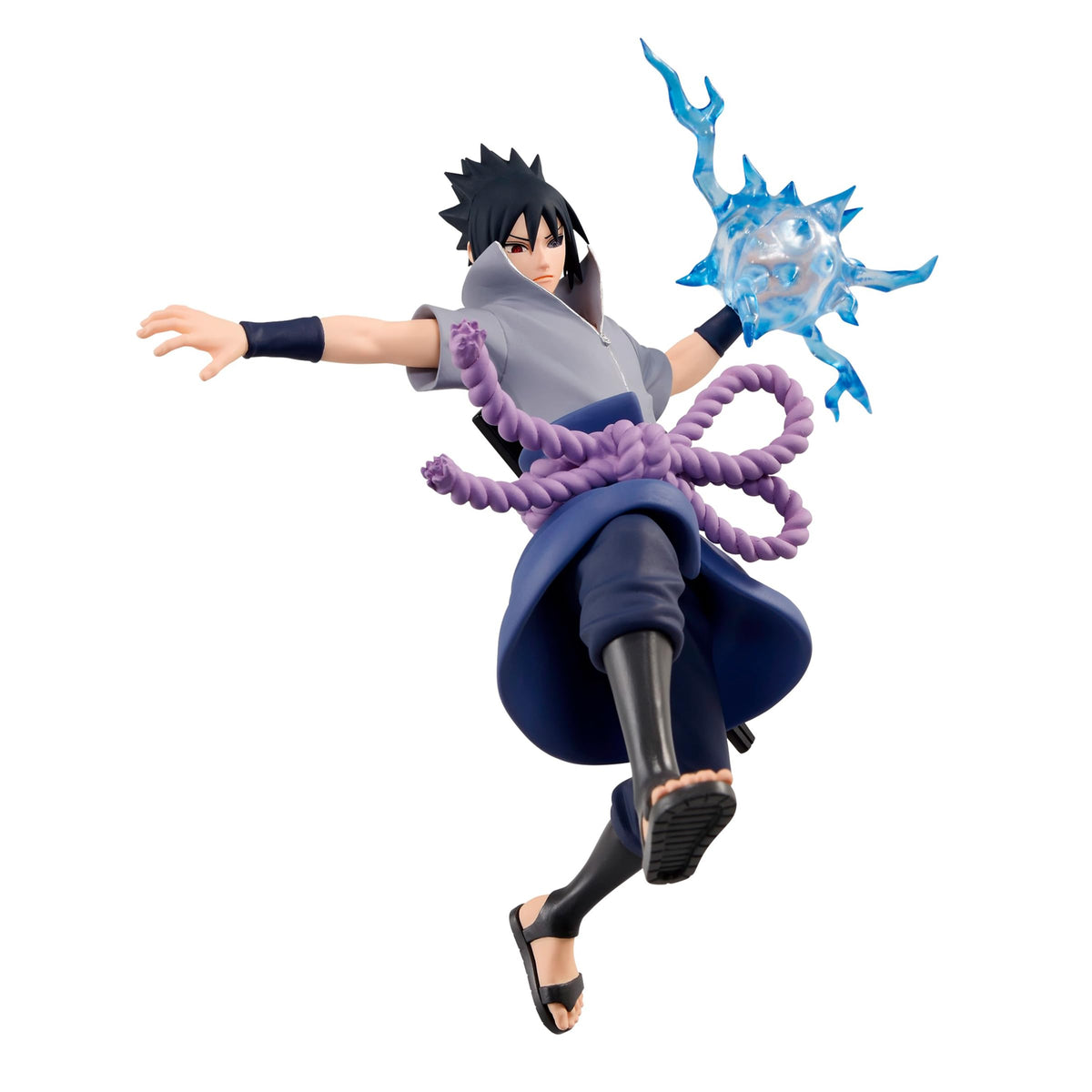 Banpresto Sasuke figure with optional hand part for customized display options.