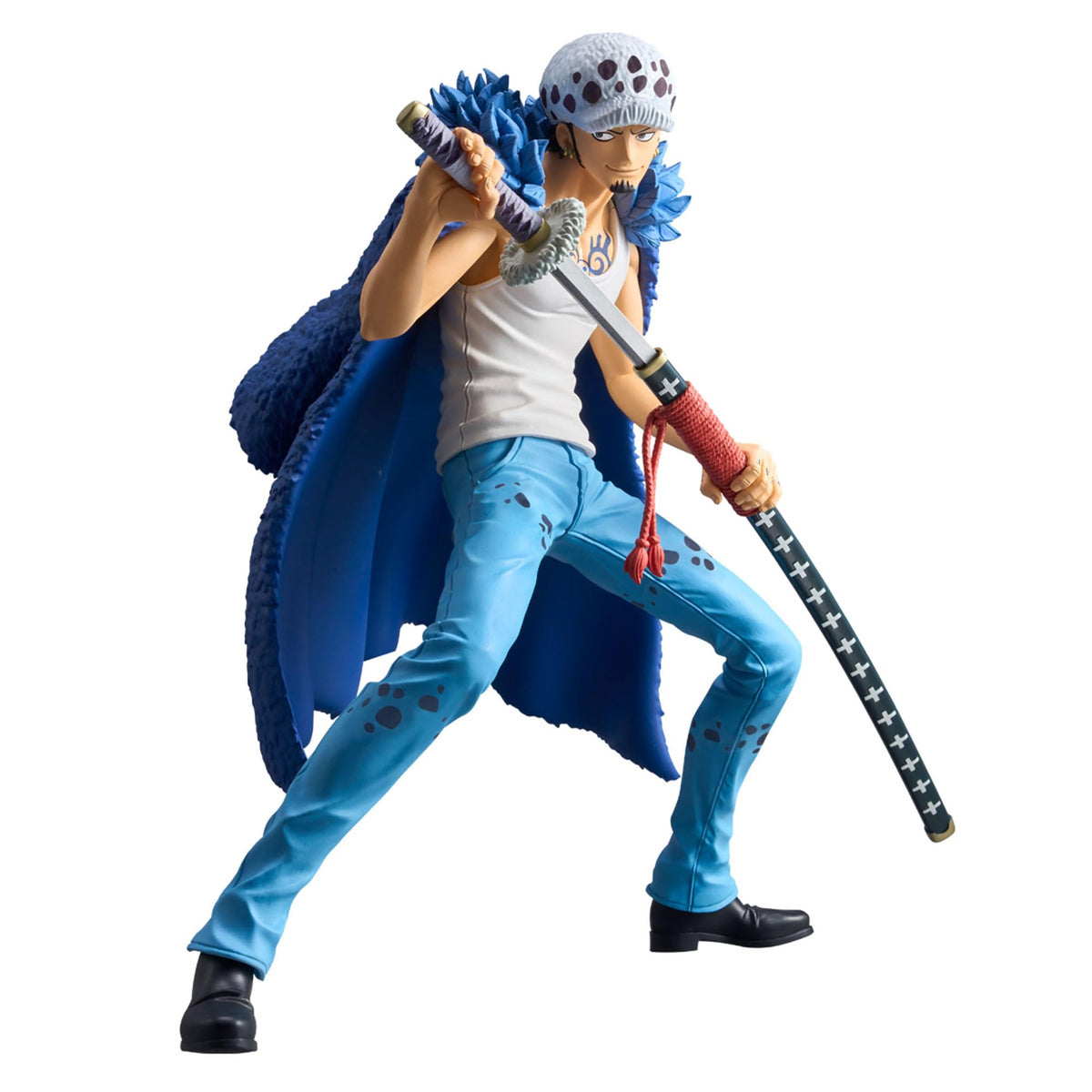 Banpresto Trafalgar Law Grandista figure front view for dynamic display collections.