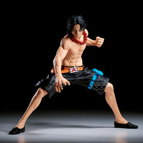 Banpresto Portgas D. Ace Grandista figure, side view, perfect for dynamic shelf setups.