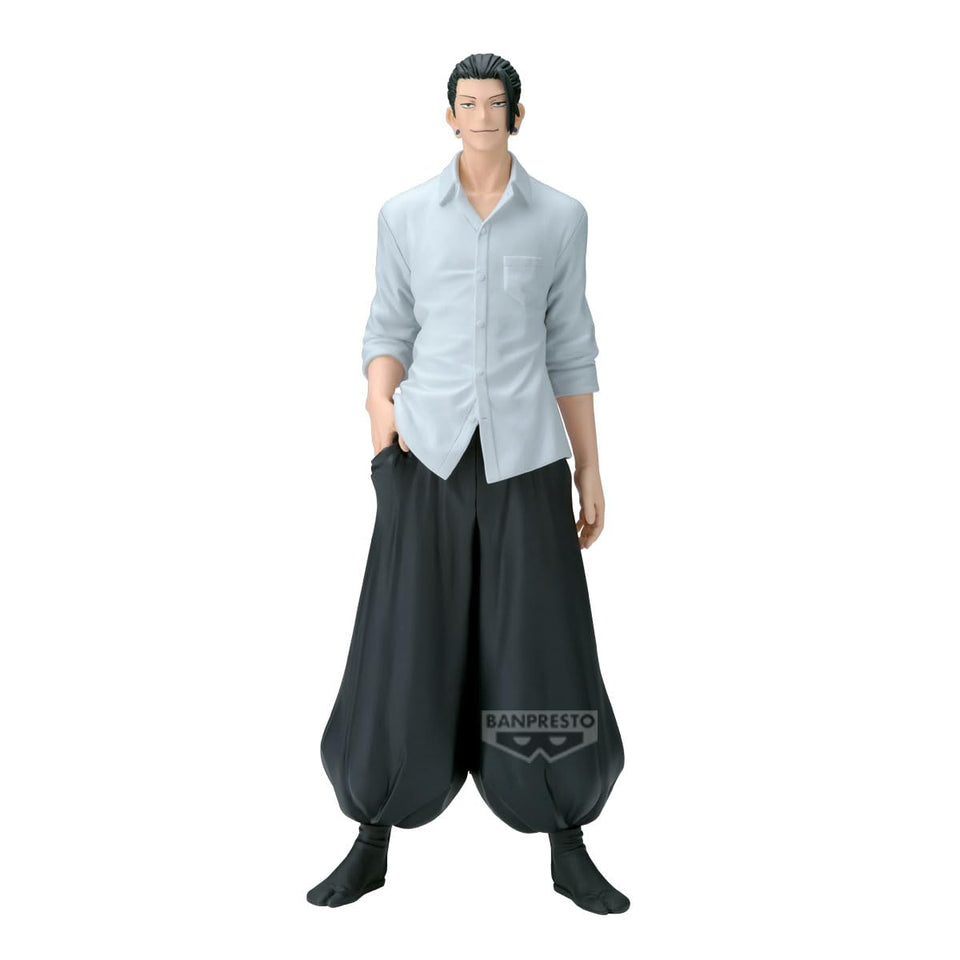 Banpresto Suguru Geto King of Artist figure front view for striking shelf display.