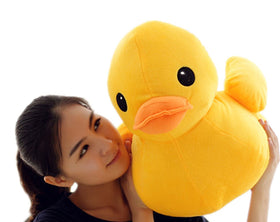 Bansusu 50cm plush yellow duck, full-body view for cozy kids' room decor.