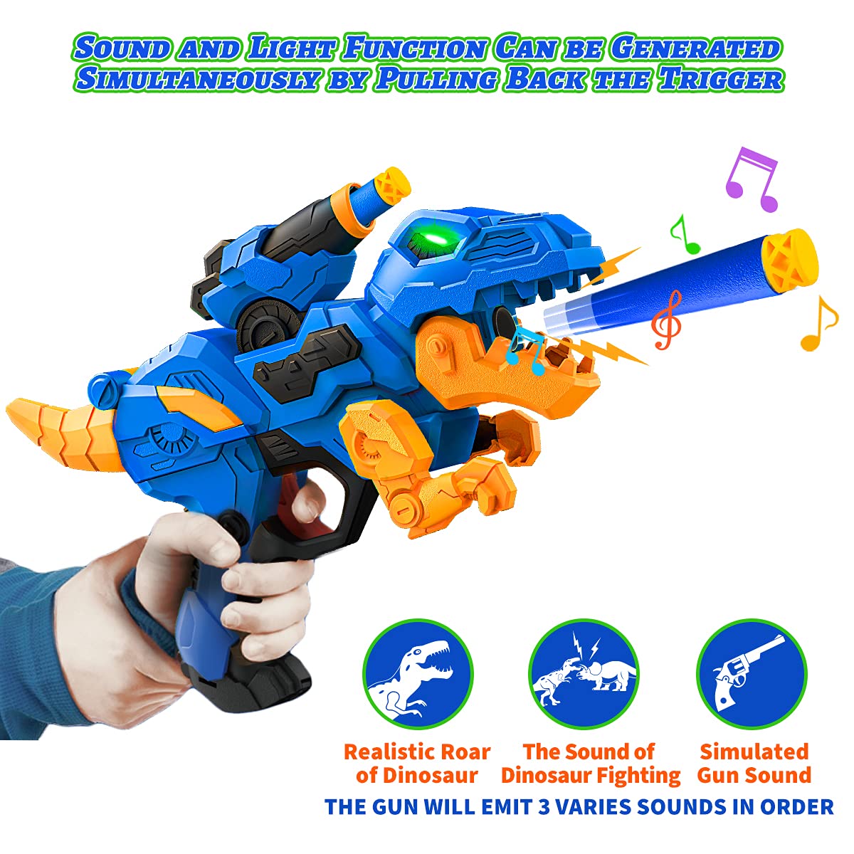 Banvih LED dino-sounds provide immersive feedback during backyard battles.
