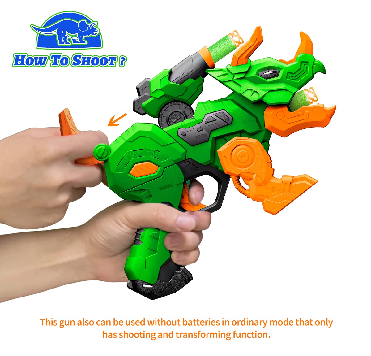 Banvih nerf-compatible dino guns enable seamless cross-brand pretend battles.