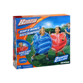 BANZAI Bump N' Bounce red bumper for safe, energetic backyard fun.