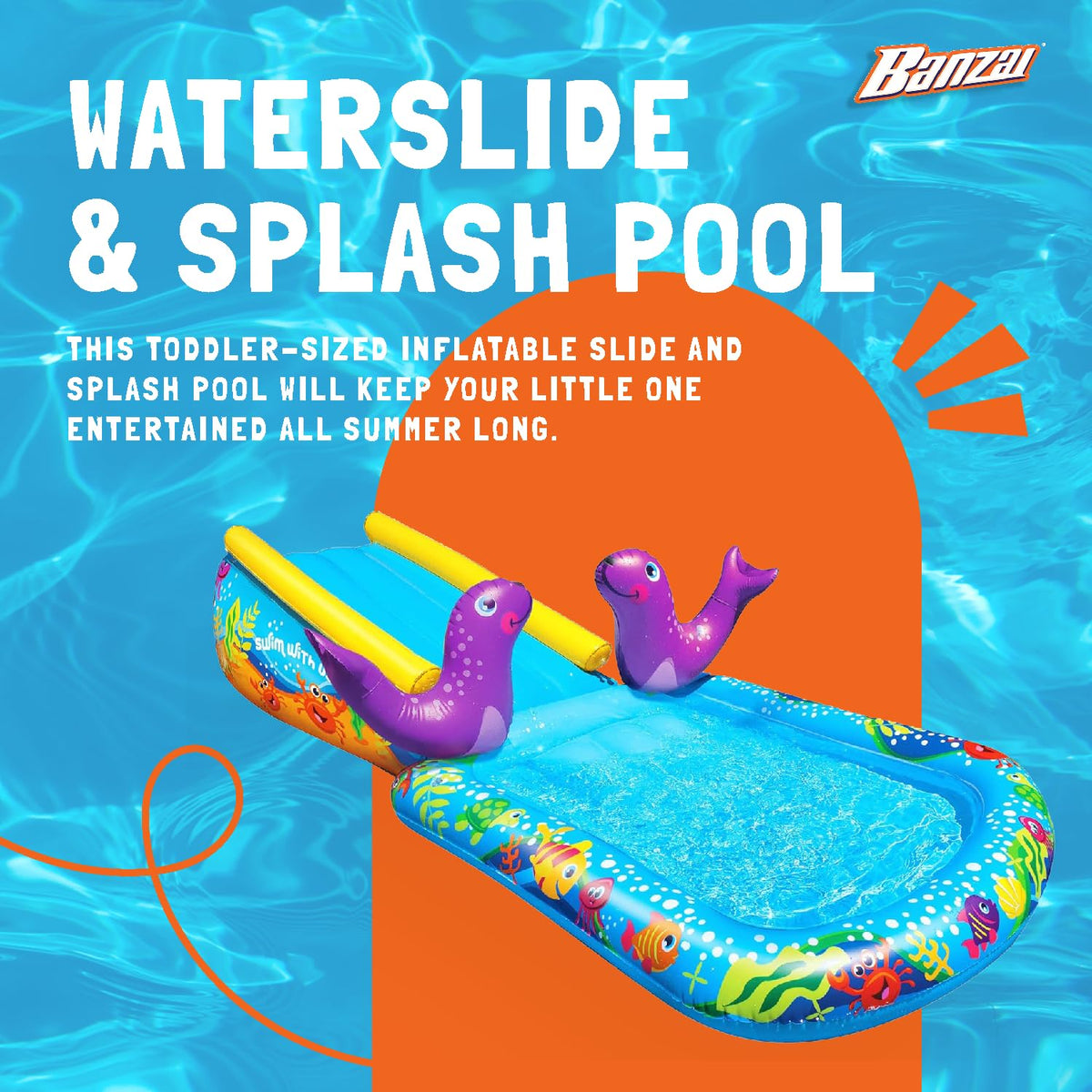 BANZAI My First Water Slide splash pool creates cooling play for toddlers