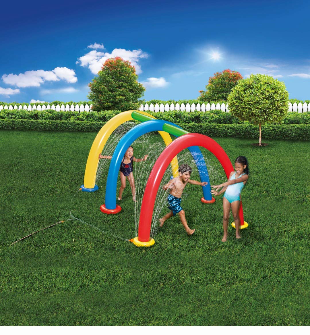 BANZAI Splash Tunnel Sprinkler in bright multicolor design for outdoor fun