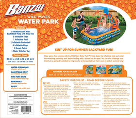 BANZAI Wild Waves Water Park inflatable basketball for playful backyard challenges