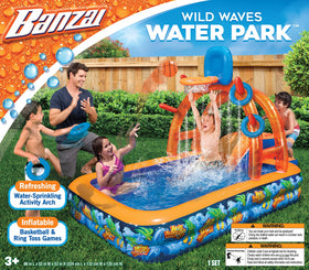 BANZAI Wild Waves Water Park inflatable pool for refreshing summer cooling