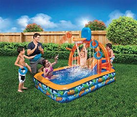 BANZAI Wild Waves Water Park inflatable slide for thrilling, safe splash play