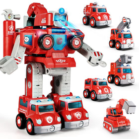Baobrava 5-in-1 transformer fire truck in action sparks imaginative rescue play