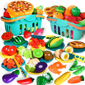 BAODLON 100-piece play food set encouraging imaginative kitchen play
