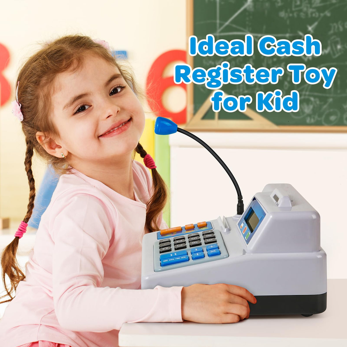 BAODLON cash register paper cash display supports counting practice.