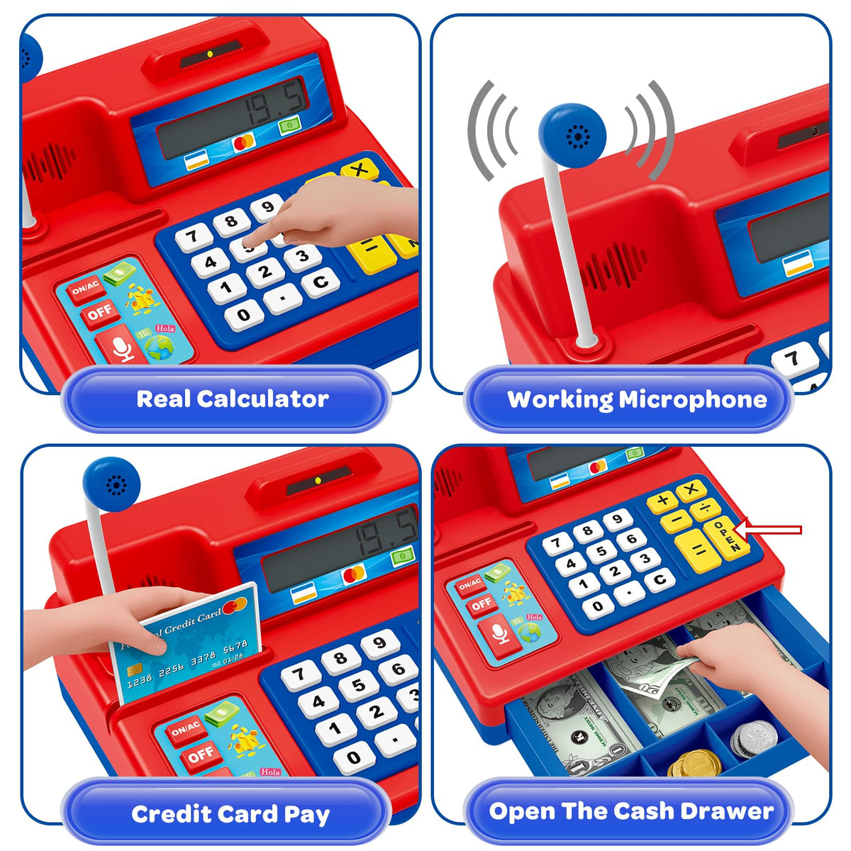 BAODLON paper cash and plastic coins expand counting, addition, and financial literacy during play.