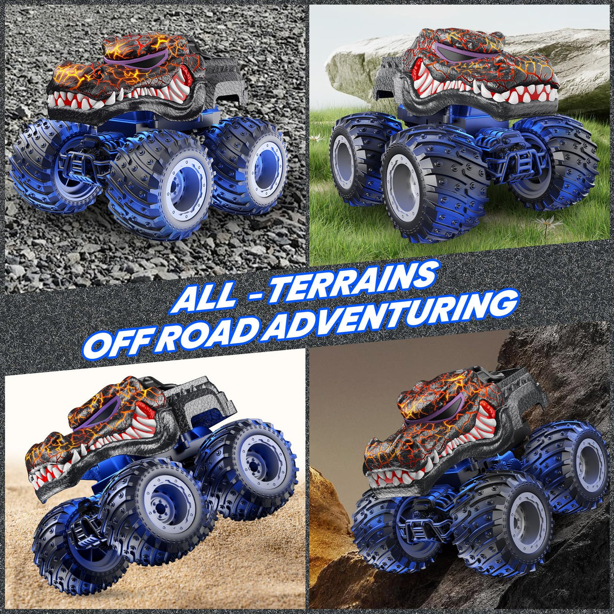 BAODLON crash-resistant monster truck stands up to bumps during play.