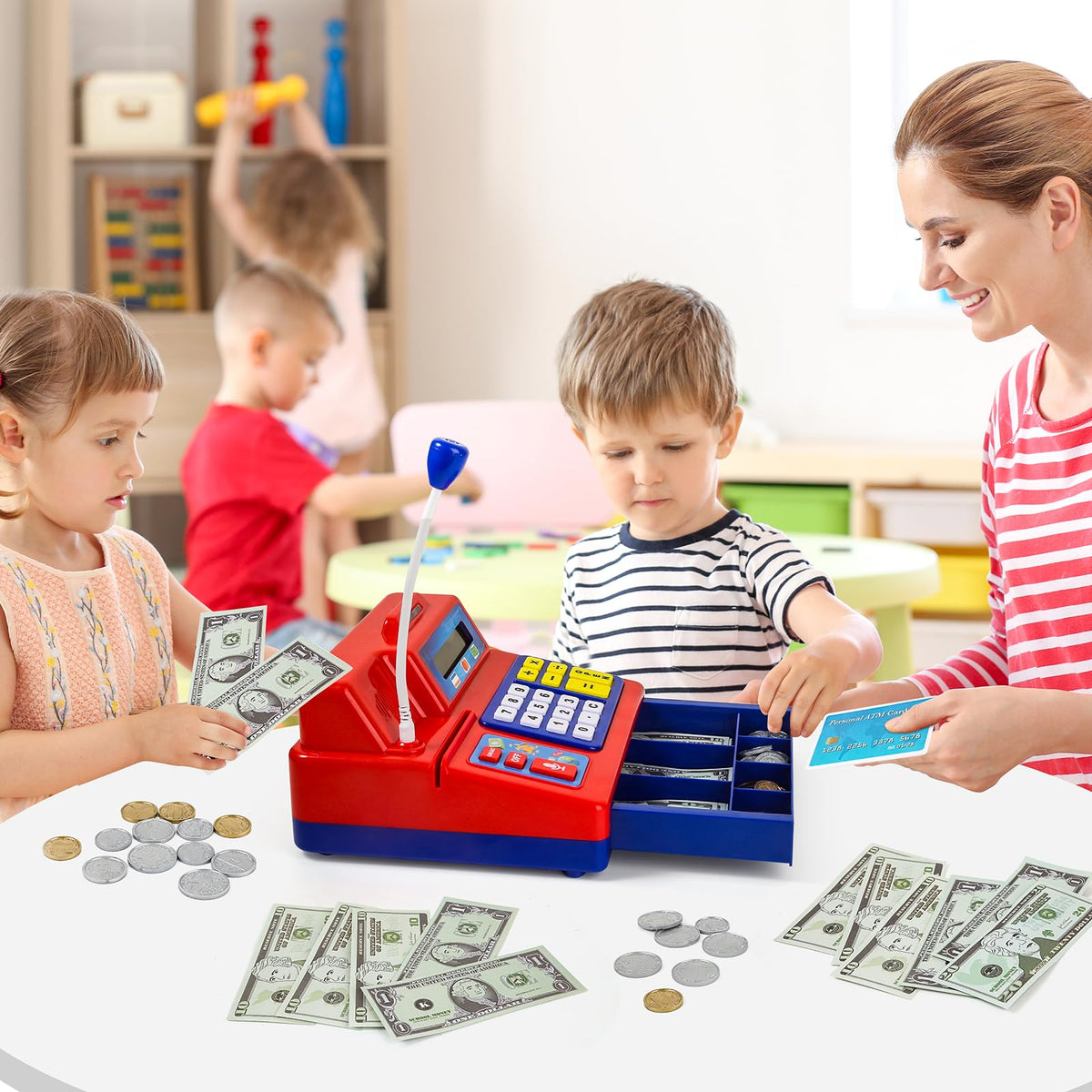 BAODLON kids roleplay grocery store fosters hand-eye coordination and imaginative play.