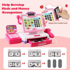 Baodlon pink electronic scale supports pretend pricing and weight checks.