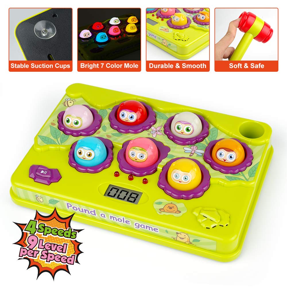 BAODLON Pound-a-Mole LCD score display motivates kids through clear feedback.