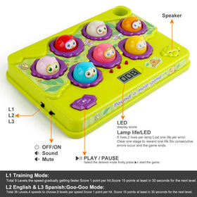 BAODLON Pound-a-Mole light-up moles engage kids and enhance concentration.
