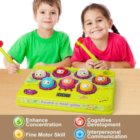BAODLON Pound-a-Mole includes soft hammers for safe, enjoyable pounding play.