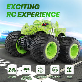 BAODLON RC Monster Truck performing 360 rotation for action stunts