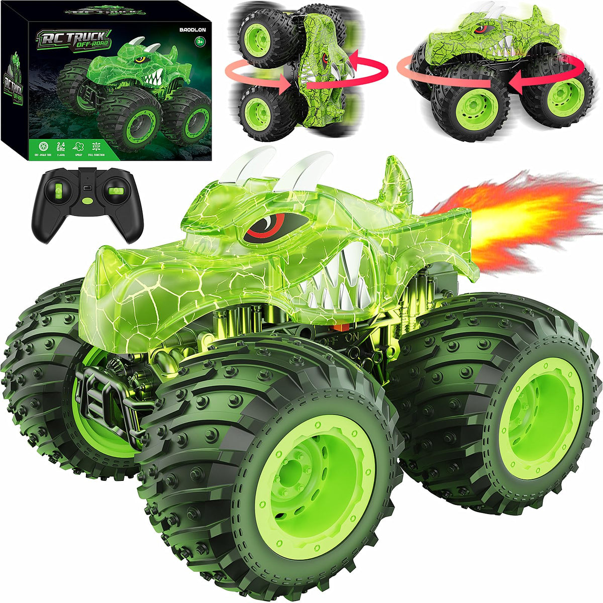 BAODLON RC Monster Truck off-road play on grass and sand