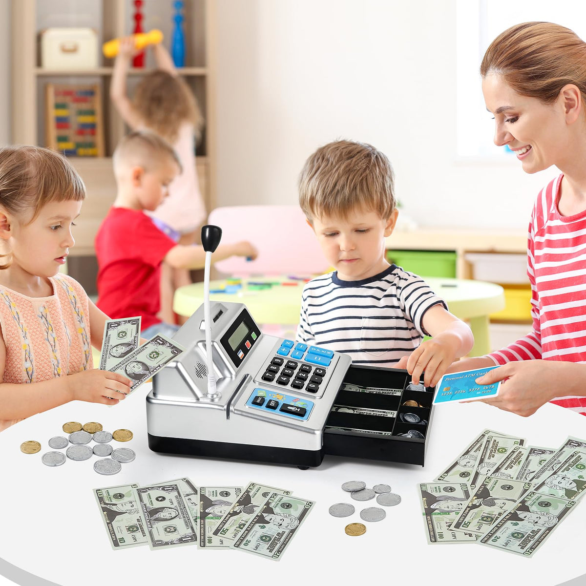 BAODLON real calculator keypad supports basic math while kids sum and tally