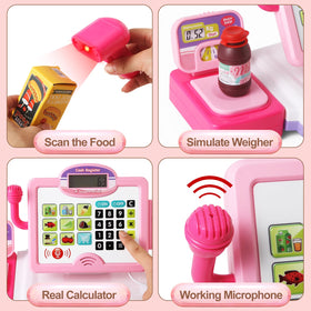 Baodlon toy credit card reader enables realistic checkout transactions.