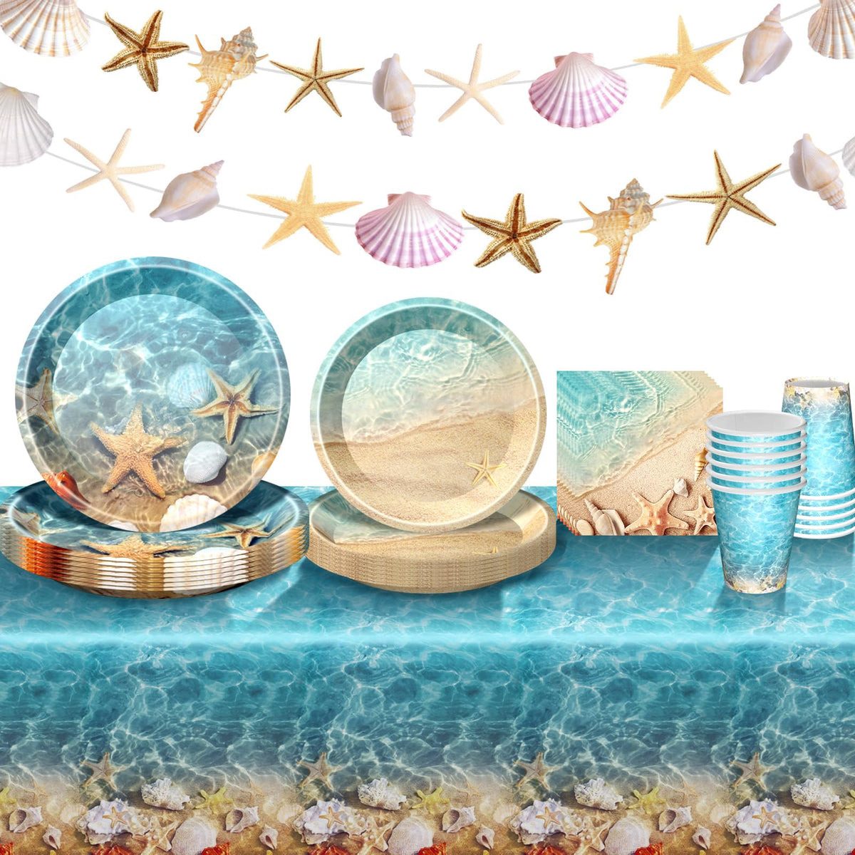 Baolaiballoon seashell dinner plates 9in add seaside charm and easy cleanup.