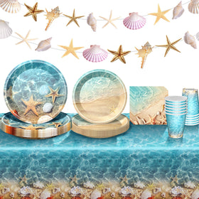 Baolaiballoon seashell dinner plates 9in add seaside charm and easy cleanup.
