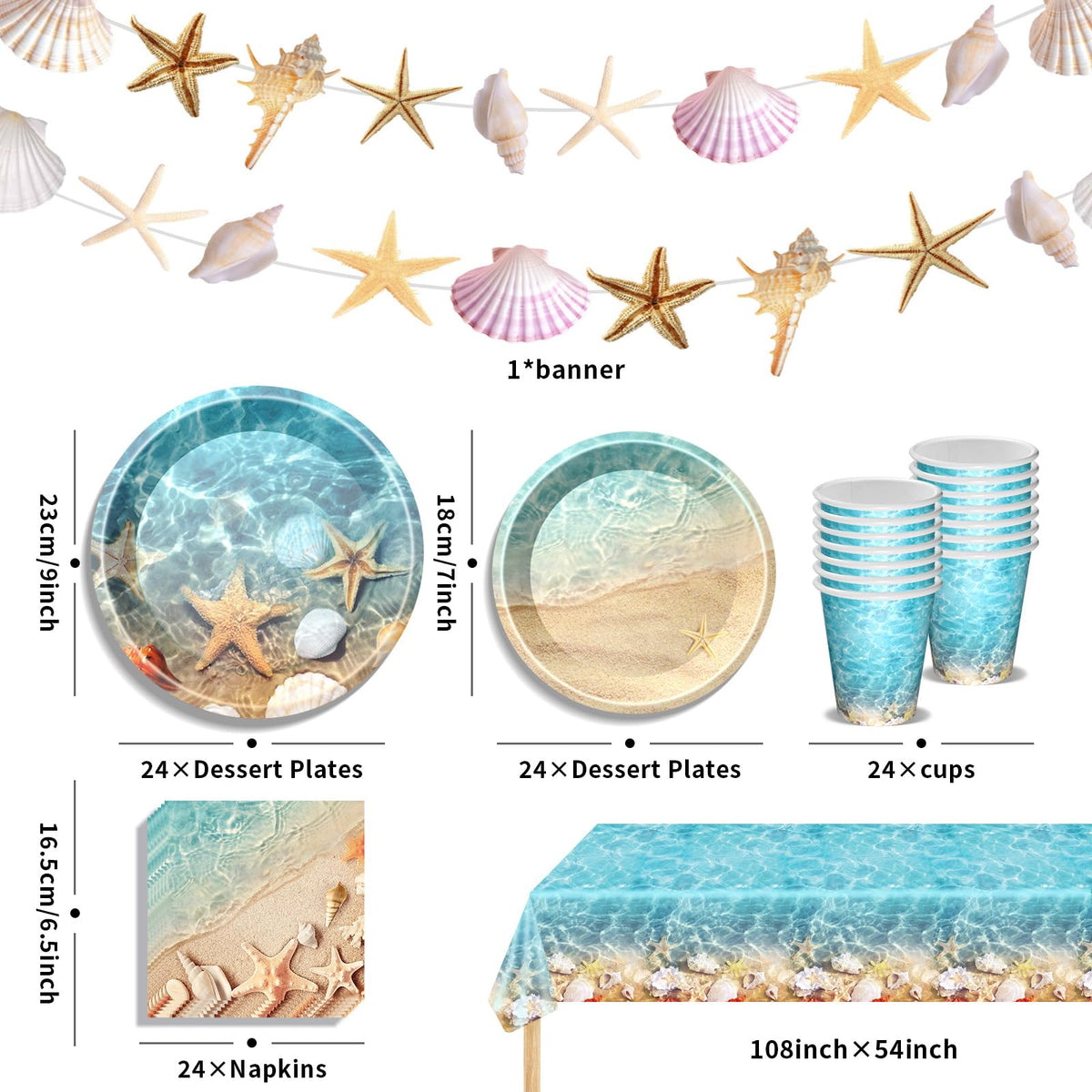 Baolaiballoon seashell napkins 24ct soft coastal accents with quick cleanup.