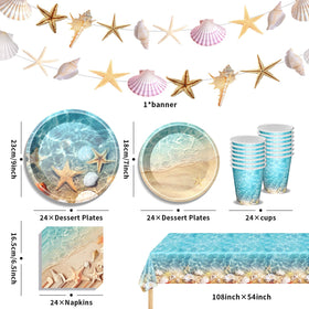Baolaiballoon seashell napkins 24ct soft coastal accents with quick cleanup.